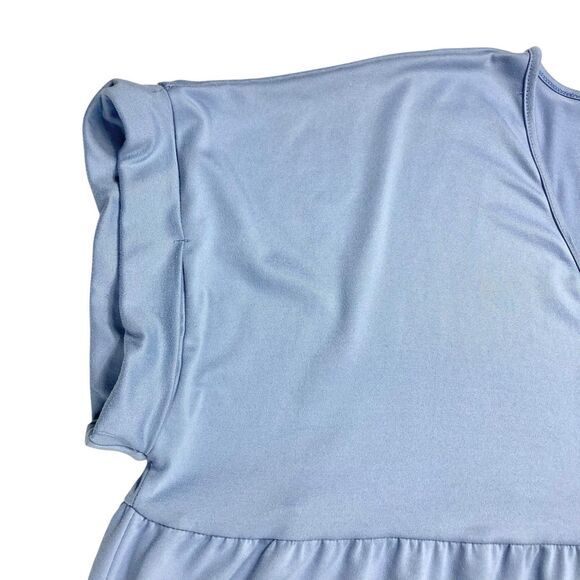 Charlotte Avery Dress Sz XL Blue Short Sleeve V Neck Oversize Comfy Loungewear - Picture 4 of 16